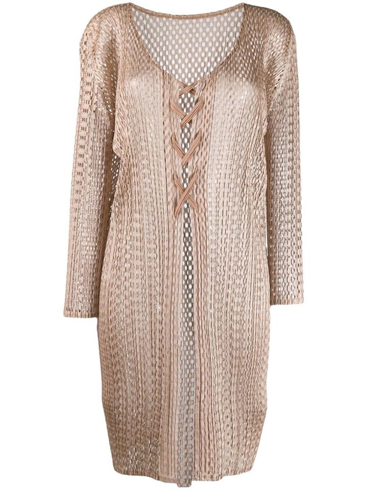 Pleats Please By Issey Miyake Woven Cardigan - Neutrals