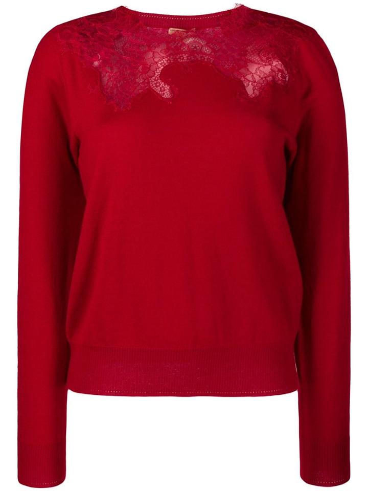 Ermanno Scervino Lace Panel Jumper - Red