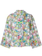 Ultràchic Garbage Print Cropped Jacket, Women's, Size: 42, Polyester