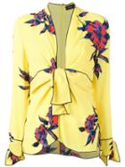 Proenza Schouler Tie-front Floral Blouse, Women's, Size: 4, Yellow/orange, Silk