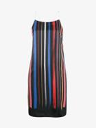 Adam Selman Stripe Slip Dress, Women's, Size: Small, Black, Silk/polyester