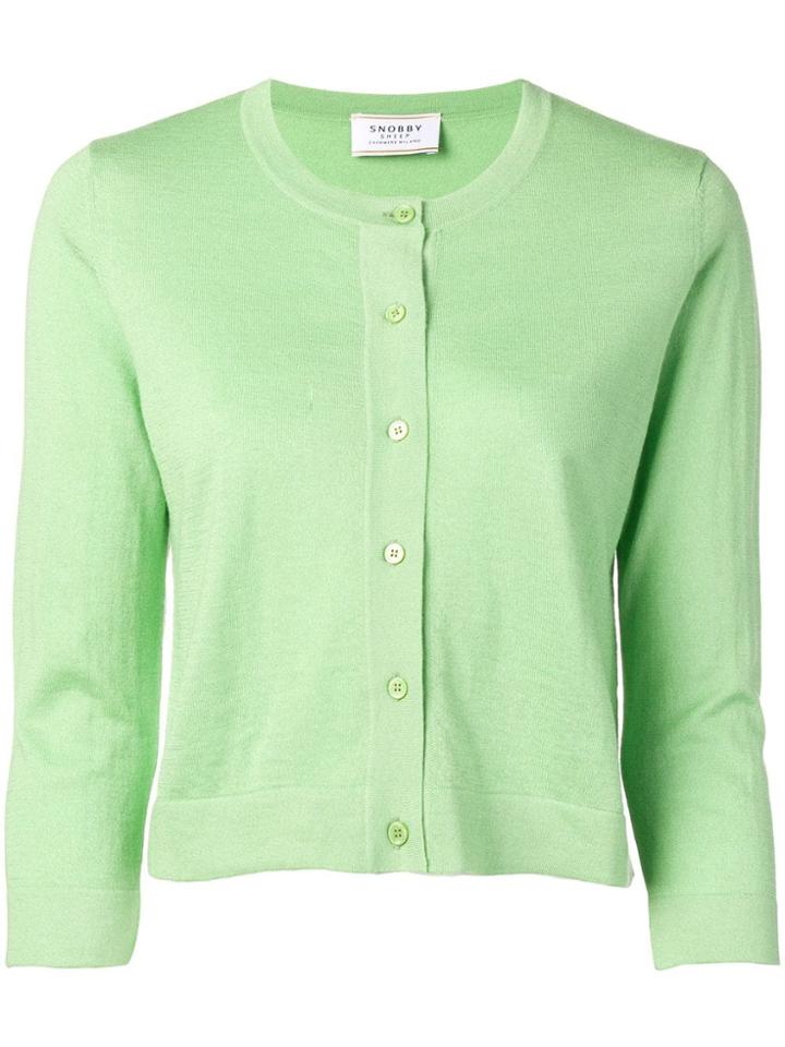 Snobby Sheep Cropped Sleeve Cardigan - Green