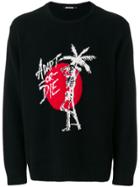Adaptation Slogan Front Sweater - Black