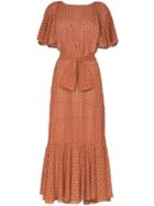 Johanna Ortiz You Should Be Dancing Broderie Anglais Dress - Orange