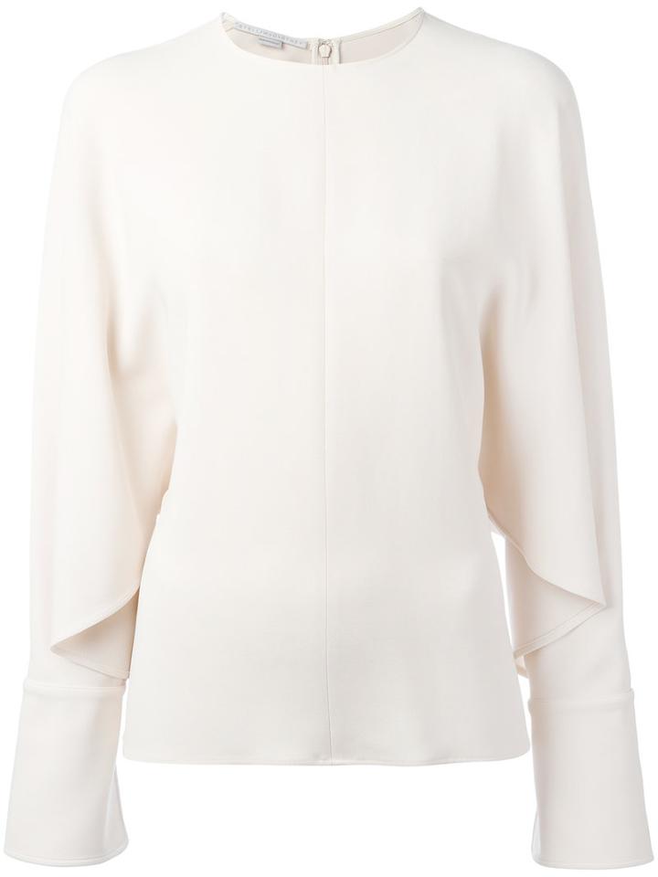 Stella Mccartney - Drape Sleeve Blouse - Women - Spandex/elastane/acetate/viscose - 42, Women's, Nude/neutrals, Spandex/elastane/acetate/viscose