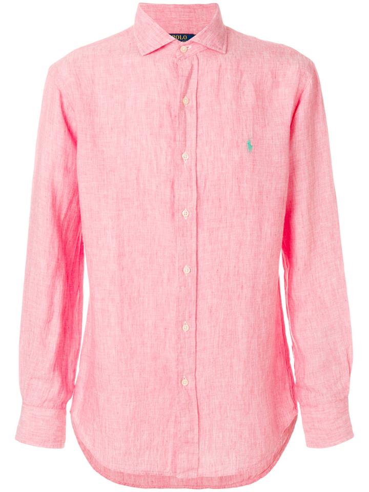 Polo Ralph Lauren Long Sleeved Woven Shirt - Pink & Purple