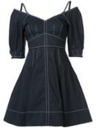 Derek Lam 10 Crosby - Embroidered Flared Dress - Women - Cotton - 2, Black, Cotton