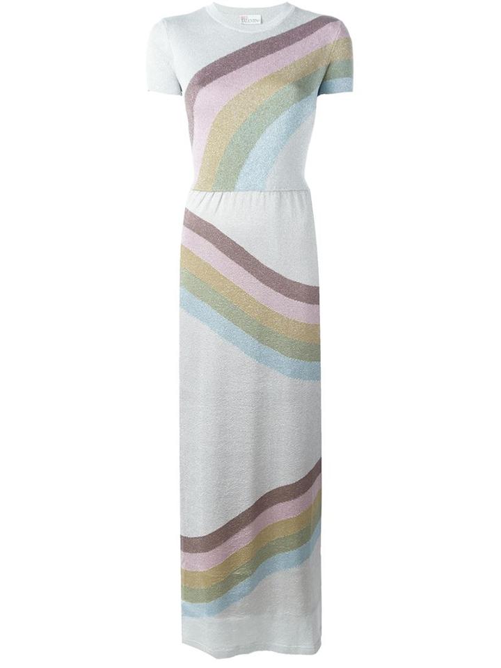 Red Valentino Metallic Knit Maxi Dress