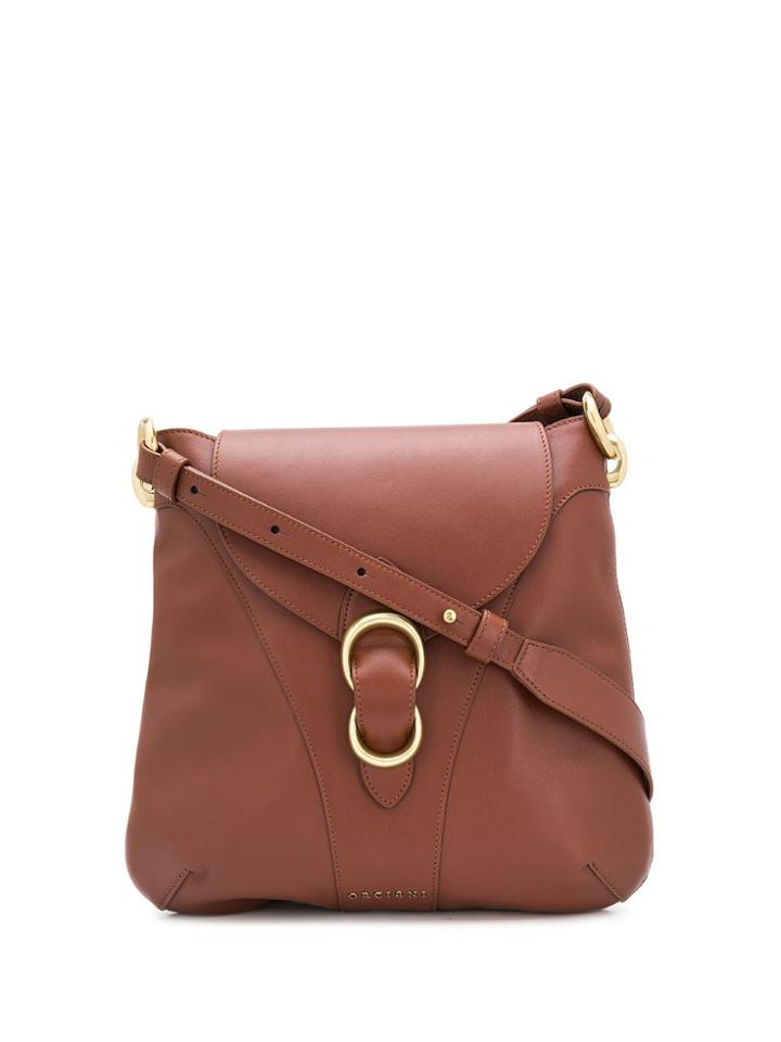 Orciani Beth Lotus Shoulder Bag - Brown