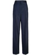 Theory Striped Wide Leg Trousers - Blue