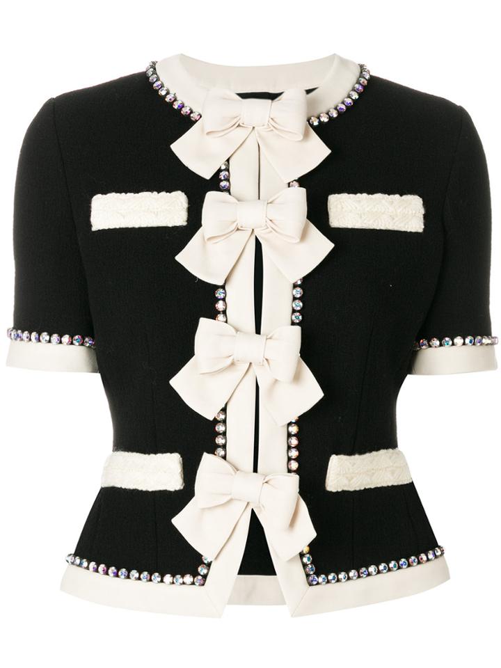 Gucci Bow Detailed Jacket - Black