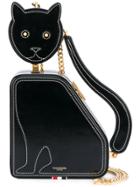 Thom Browne Cat Bag With Chain Shoulder Strap In Calf Leather - Black