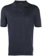 Tagliatore Fine Knit Polo Shirt - Blue
