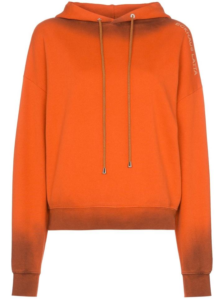 Eckhaus Latta Burnt Effect Hoodie - Orange