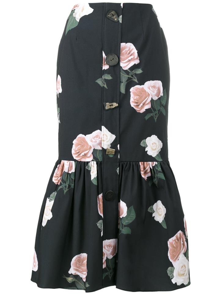 Rejina Pyo Paula Floral Print Skirt - Blue