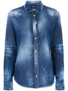 Dsquared2 - Bleached Denim Shirt - Women - Cotton/spandex/elastane - 42, Blue, Cotton/spandex/elastane