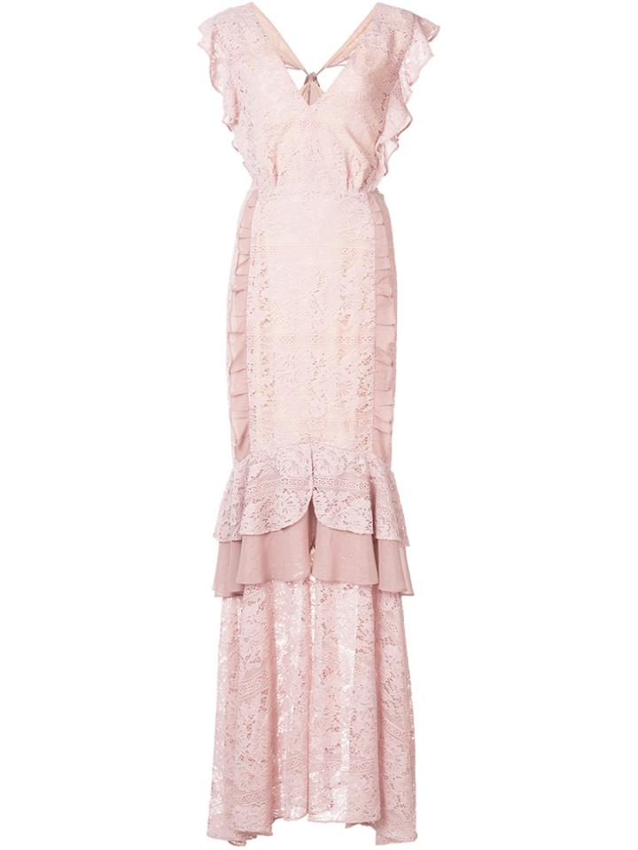 We Are Kindred Layered Lace Gown - Pink & Purple