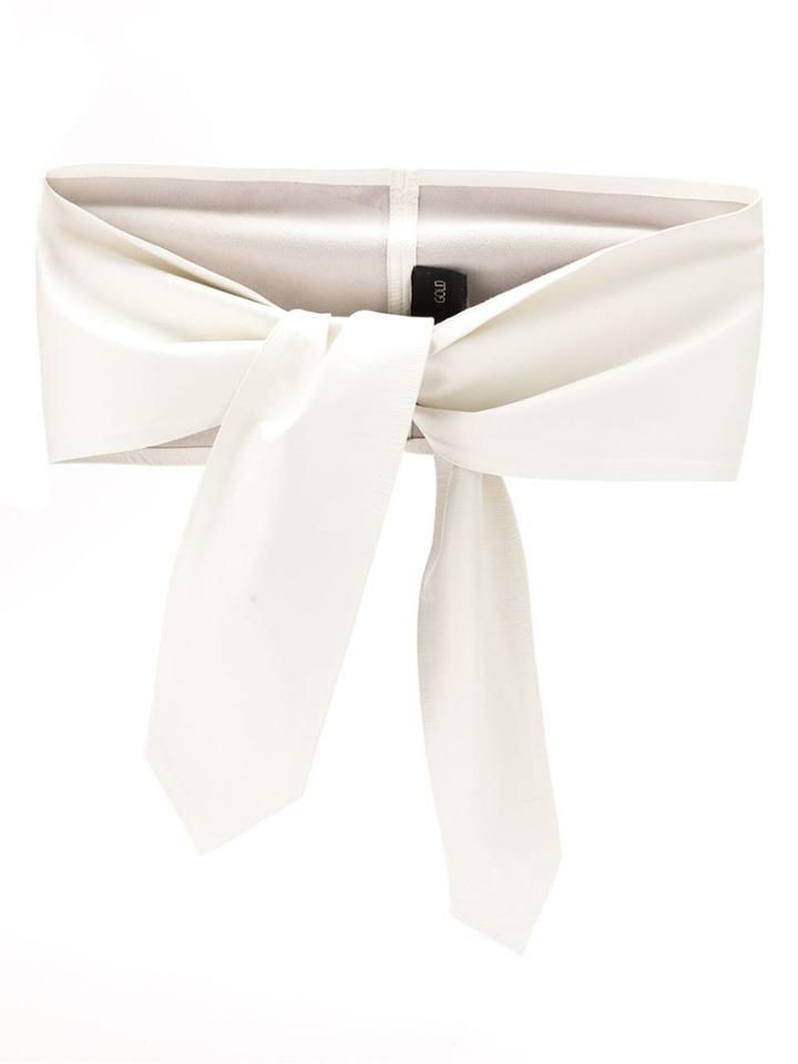 Andrea Bogosian Tied Leather Belt - White