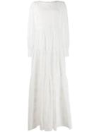 Black Coral Crochet Maxi Dress - White