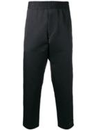 Prada Cropped Track Style Trousers - Black