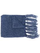 Jacob Cohen Ribbed Scarf - Blue