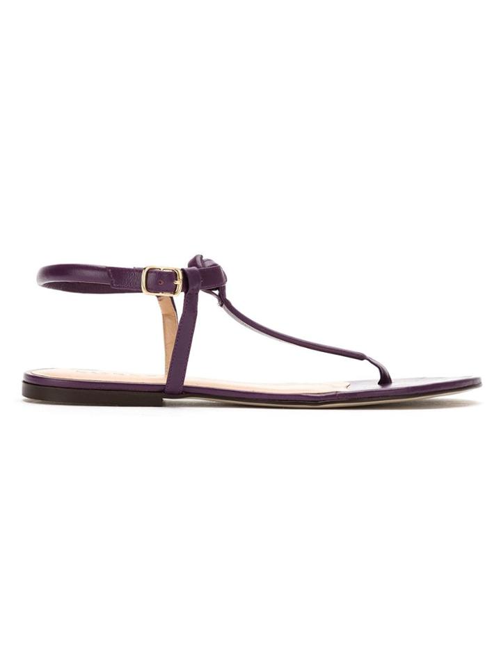 Egrey Leather Flat Sandals - Pink & Purple