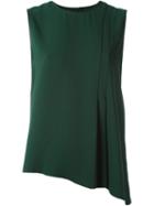 Cédric Charlier Asymmetric Hem Top, Women's, Size: 42, Green, Polyester