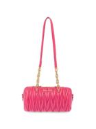 Miu Miu Matelassé Logo Plaque Mini Bag - Pink