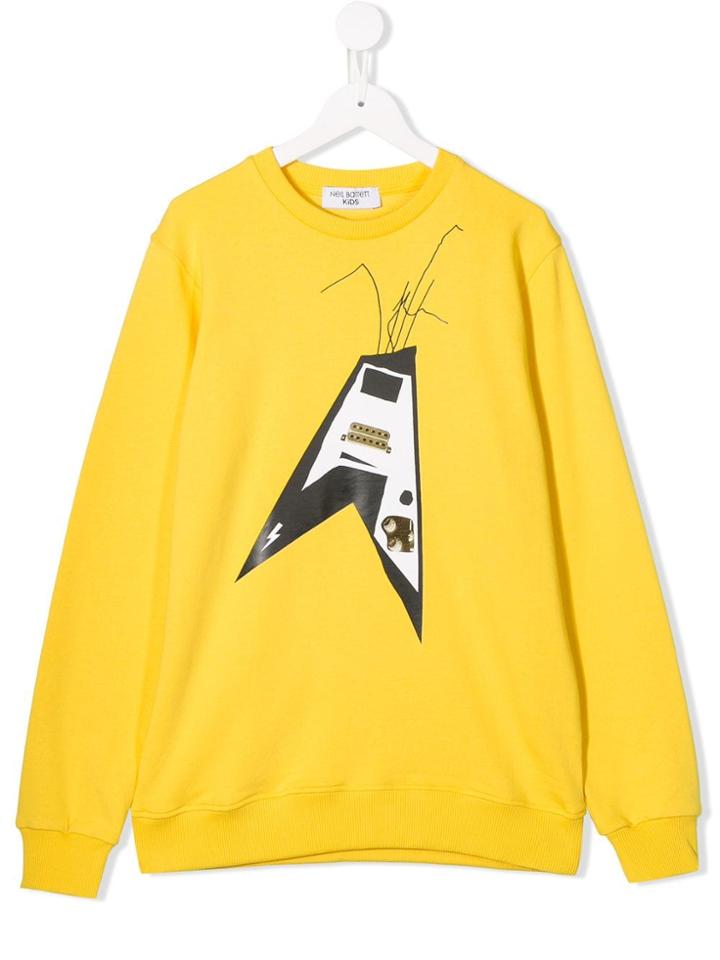 Neil Barrett Kids Guitar Print Sweatshirt - Yellow