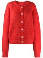 Neul Fuzzy Knit Cardigan - Red