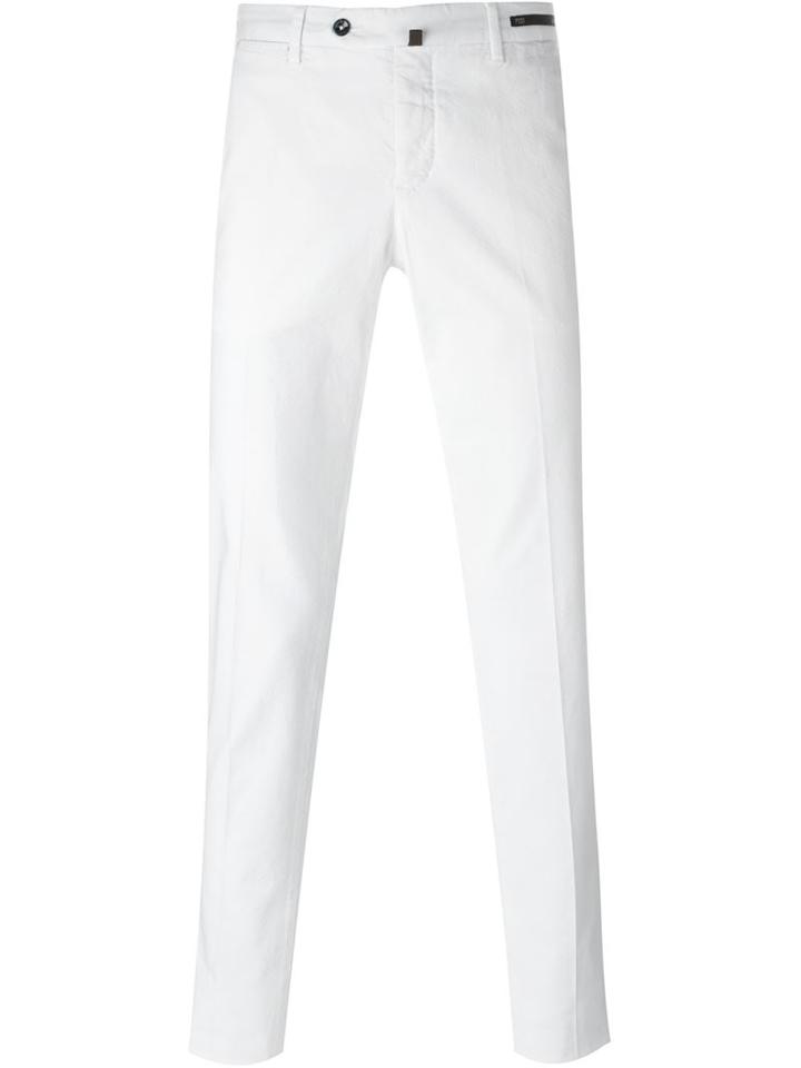 Pt01 Tinto Super Slim Chinos, Men's, Size: 52, White, Cotton/spandex/elastane