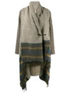 Uma Wang Panelled Fringed Cardi-coat - Neutrals