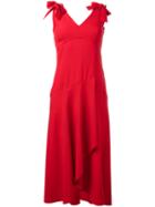 Alberta Ferretti Ruffled Dress, Size: 42, Red, Acetate/rayon