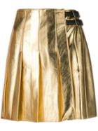Msgm A-line Pleated Skirt - Gold