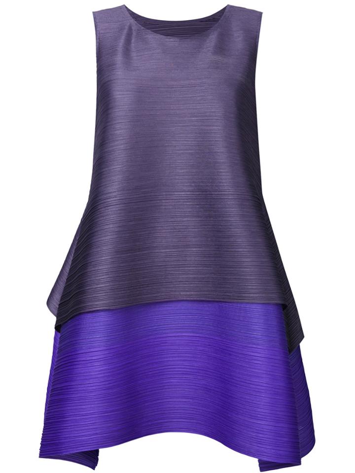 Pleats Please By Issey Miyake Pleated Texture Layered Dress - Grey