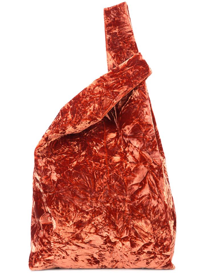 Hayward Folded Velvet Shopper - Red