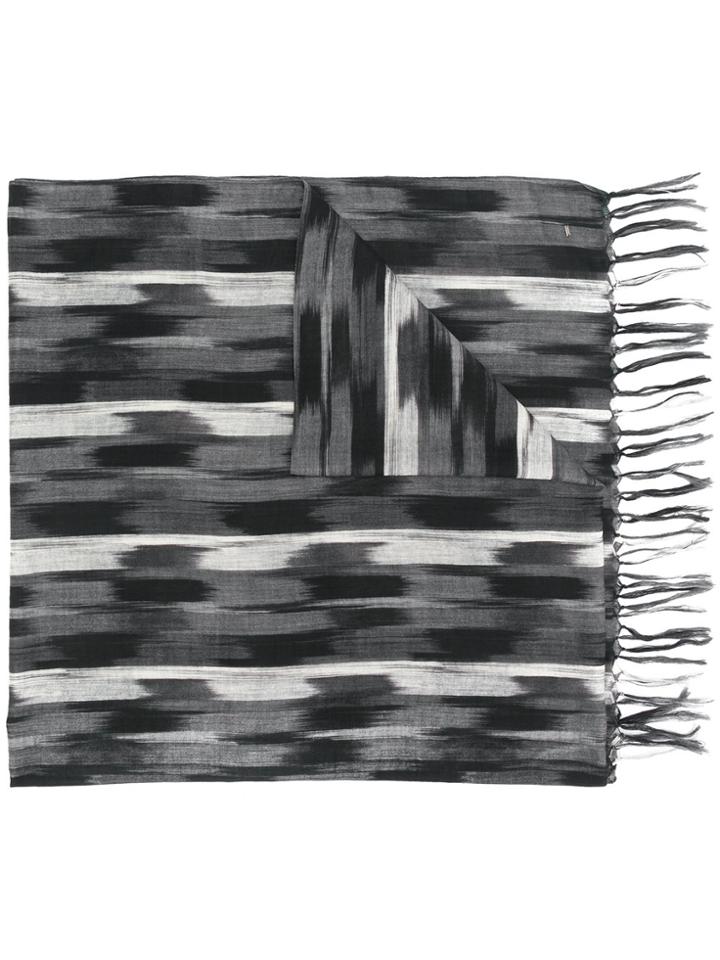 Saint Laurent Ikat Pinceau Scarf - Grey