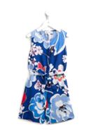 Simonetta Floral Print Playsuit, Girl's, Size: 6 Yrs, Blue