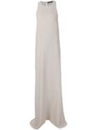 Baja East Loose Fit Long Sleeveless Dress, Women's, Size: 0, Nude/neutrals, Polyurethane