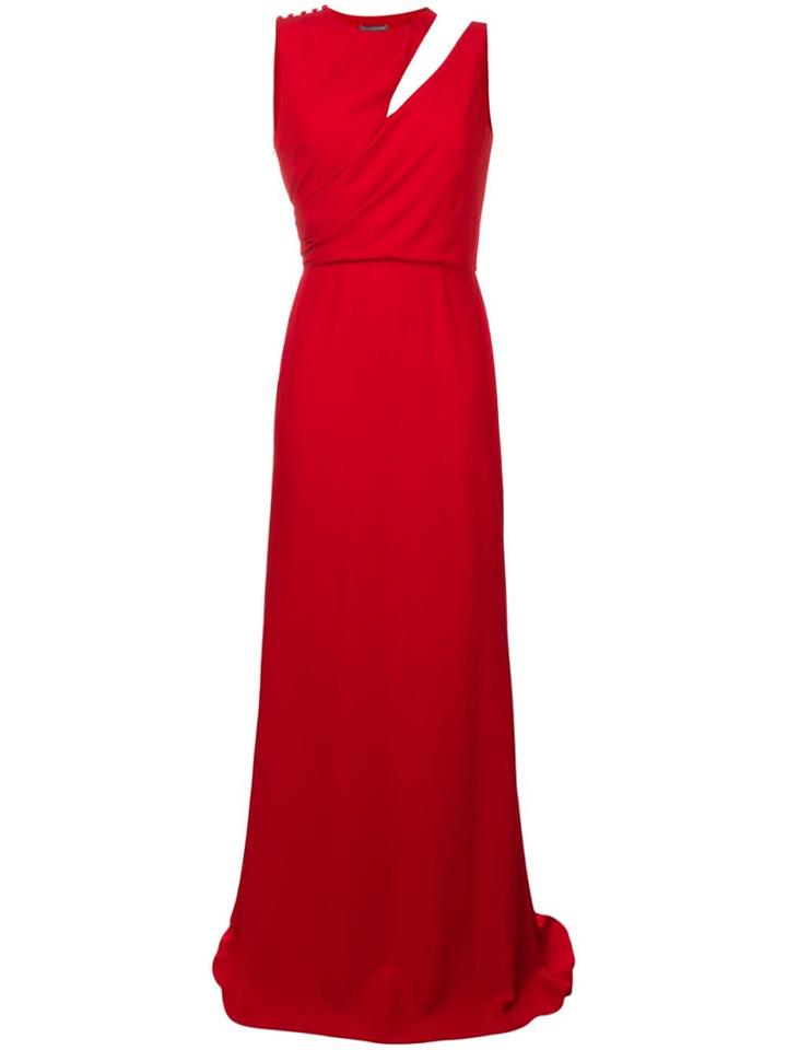 Alexander Mcqueen Cut-out Detail Evening Dress - Red