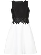 Halston Heritage Embellished Two-tone Dress - Black