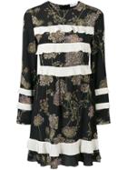 Red Valentino Ruffle Detail Longsleeved Dress - Black