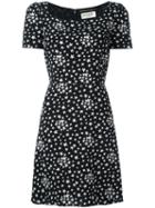 Saint Laurent Star Motif Flared Dress, Women's, Size: 38, Black, Viscose/silk