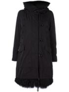 Moncler 'nicole' Padded Coat, Women's, Size: 0, Black, Polyamide/polyester/cotton/sheep Skin/shearling