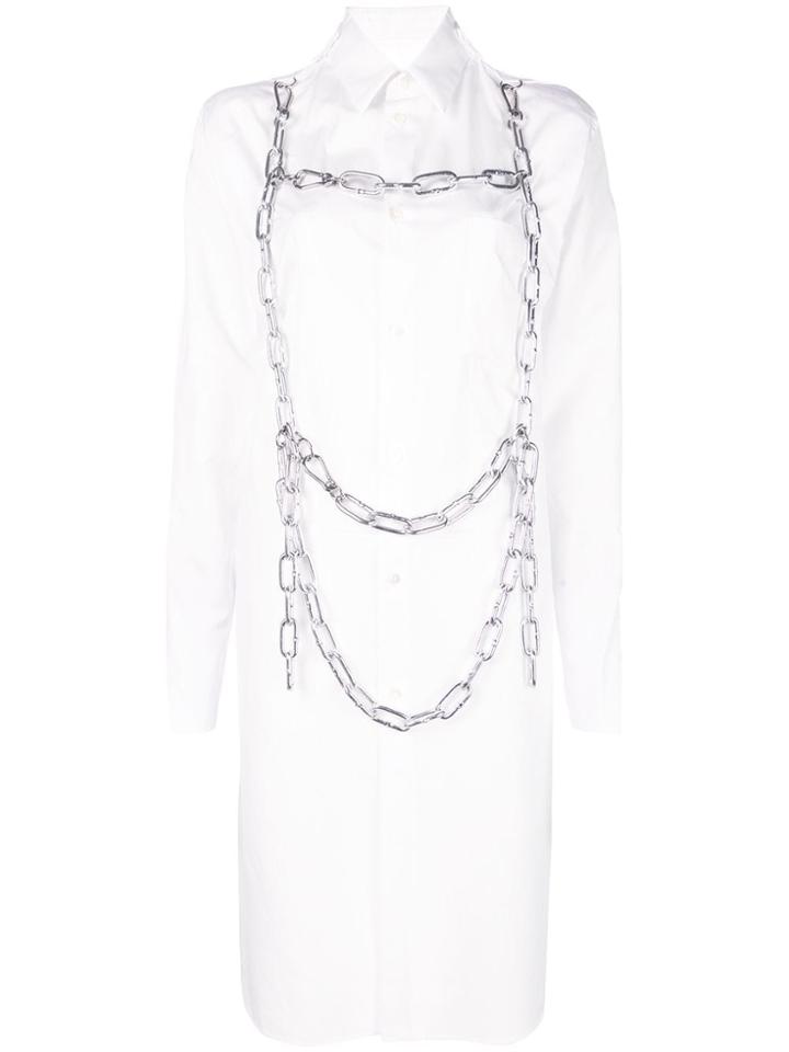 Comme Des Garçons Oversized Chain Harness Shirt - White