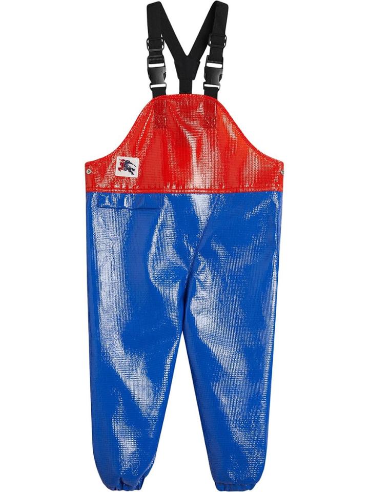 Burberry Kids Two-tone Showerproof Dungarees - Blue
