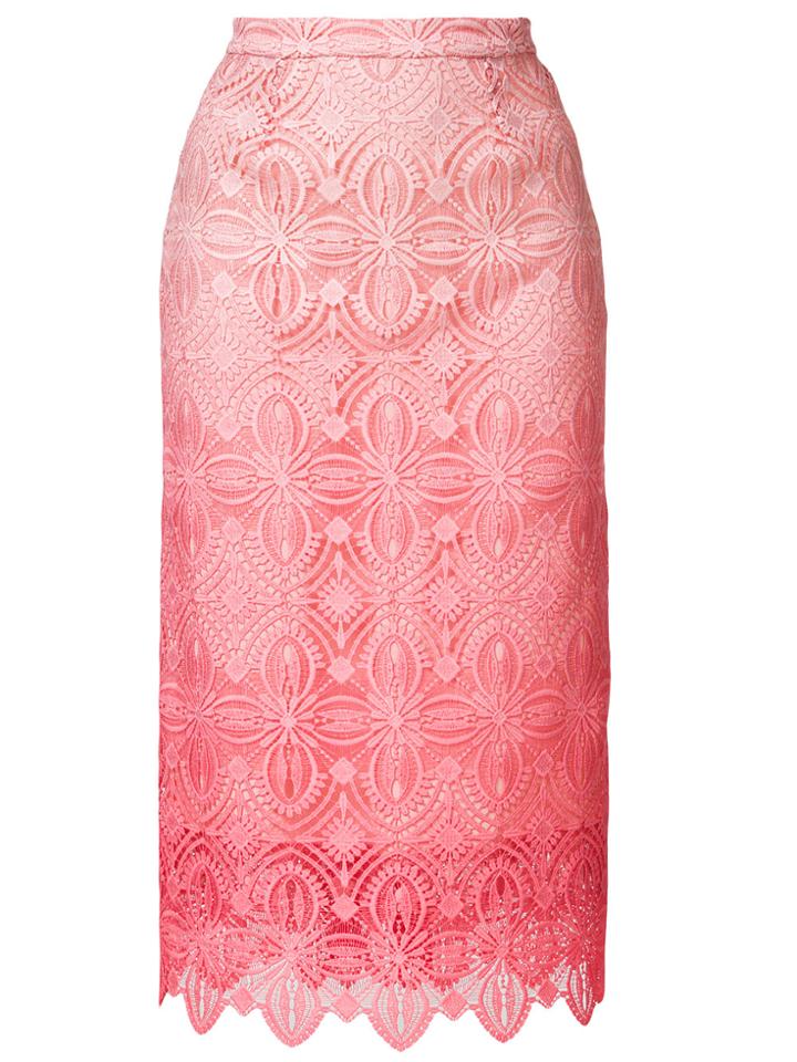 Ermanno Scervino Lace-embroidered Midi Skirt - Pink & Purple