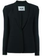 Msgm Single Button Blazer, Women's, Size: 40, Black, Acetate/viscose/polyester