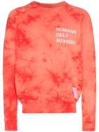 Satisfy Running Cult Member Print Bleached Cotton Sweatshirt - Red