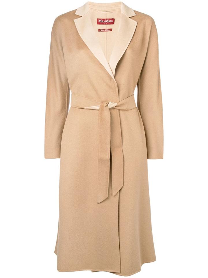 Max Mara Studio Wrap-around Coat - Brown